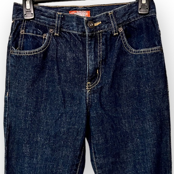 Old Navy SKINNY Boys Size 14 Adjustable Waist Dark Wash Denim Jeans - EUC - Picture 5 of 8